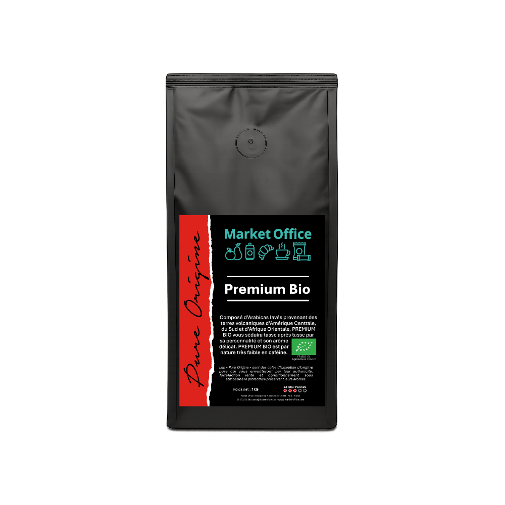 Café en grain Pure Origine Le Premium Bio Market Office 1 kilo