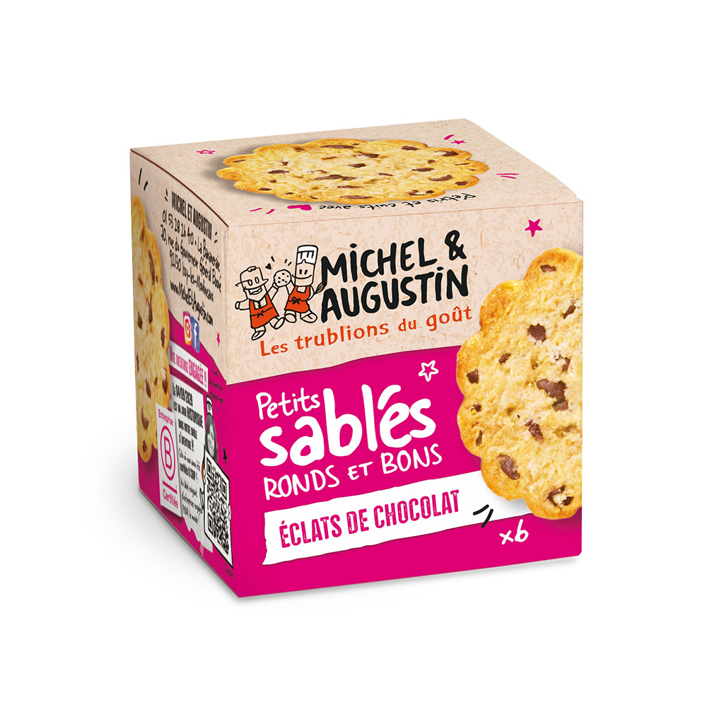 Sablés aux gouttes de chocolat Michel et Augustin 18 boites de 6 pièces