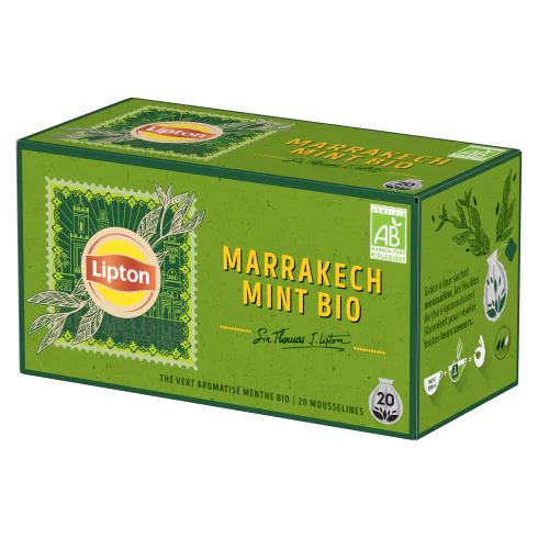 Thé vert menthe marrakech bio Lipton 20 sachets