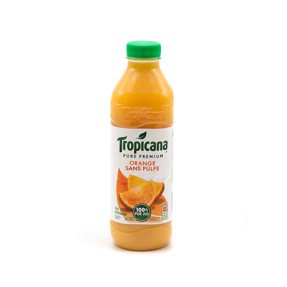 Tropicana orange sans pulpe 1 litre x 6