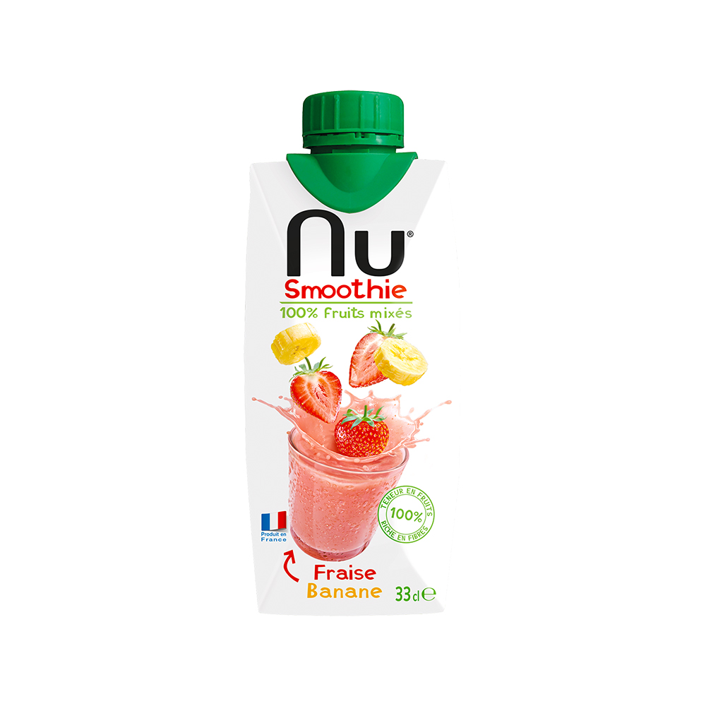 Smoothie fraise banane Nu 33cl x 12