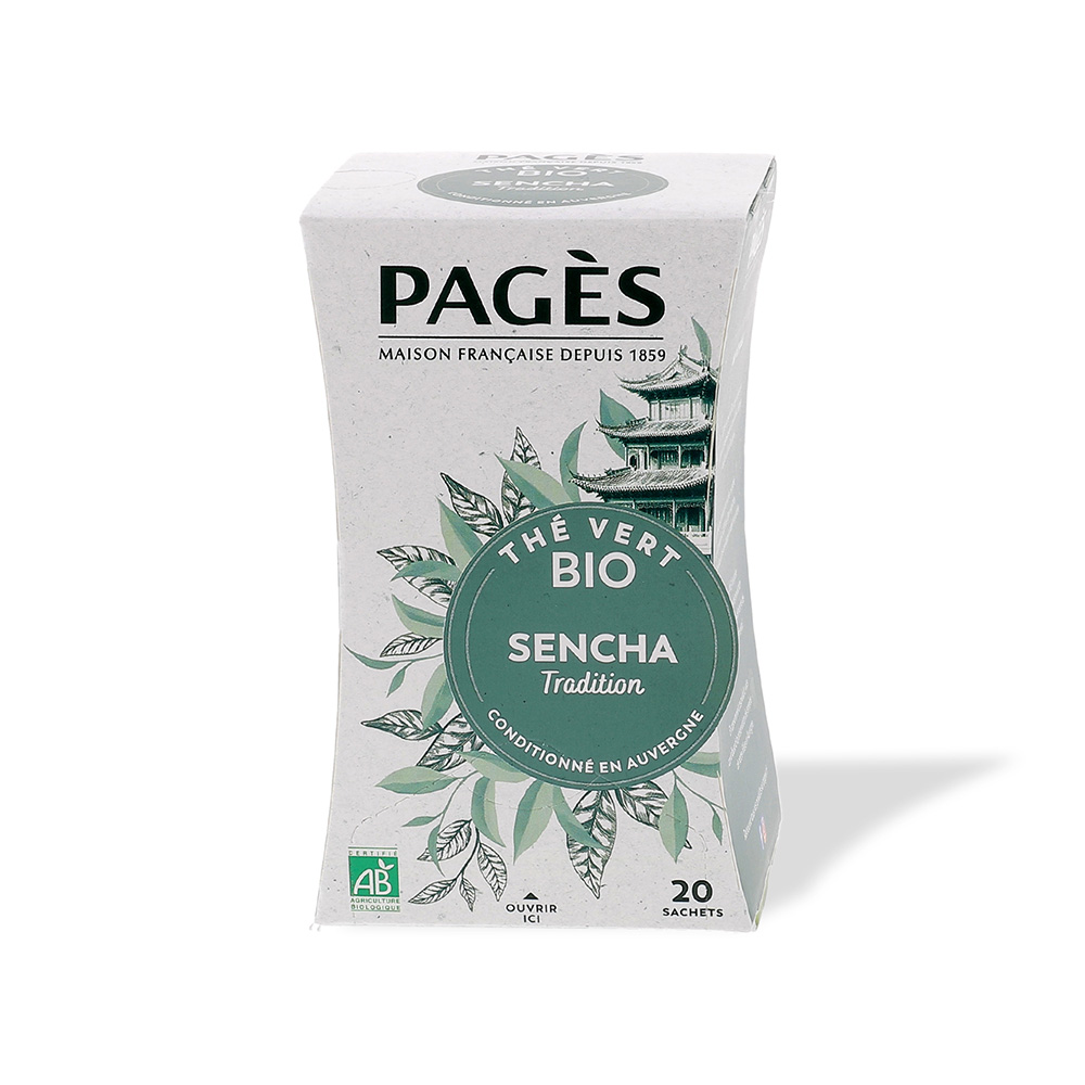 Thé vert sencha tradition bio Pagès 20 sachets