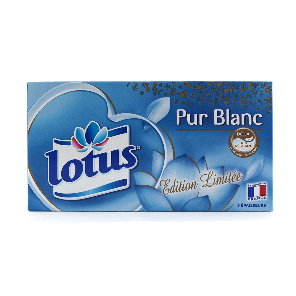 Boite de 80 mouchoirs triple épaisseur Lotus