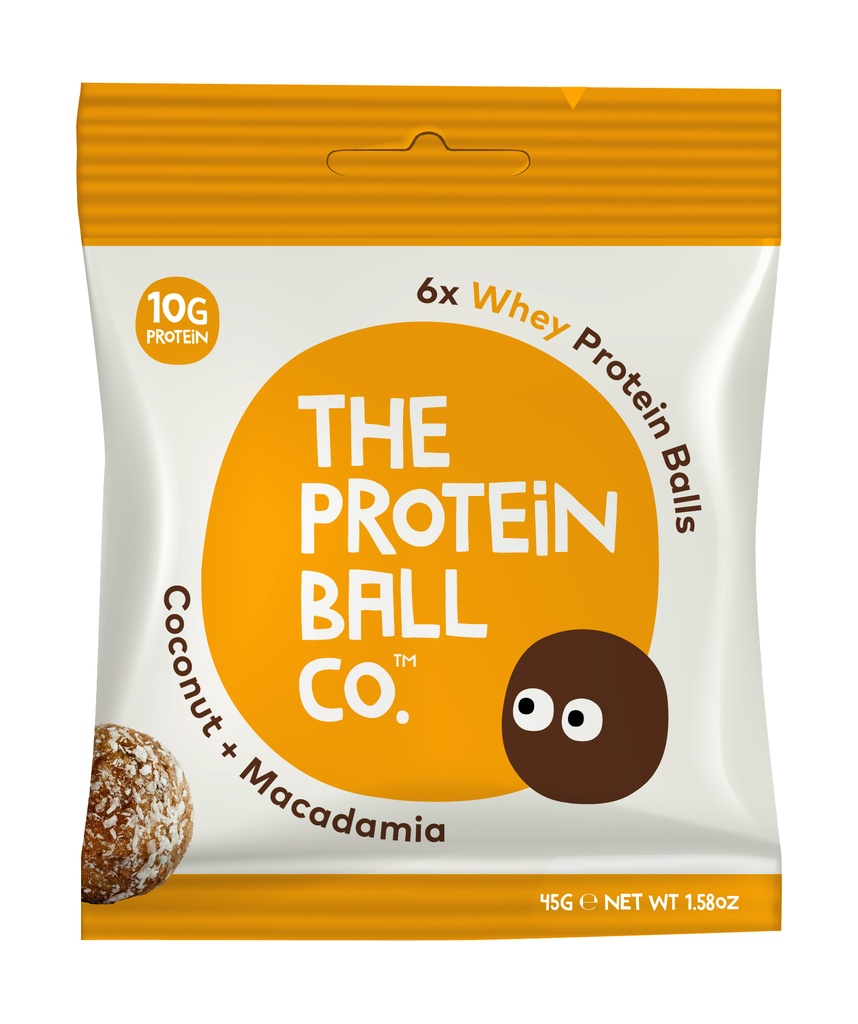 The Protein Ball Co coconut macadamia 45gr x 10