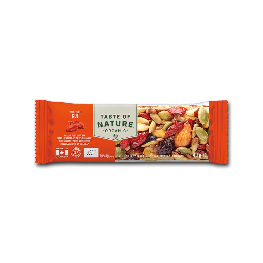 Barre de céréales bio aux baies de goji Taste Of Nature 16 pièces de 40gr