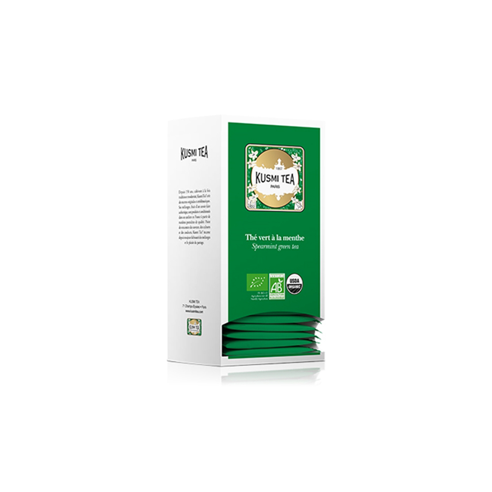 Thé vert à la menthe Kusmi Tea bio 25 sachets