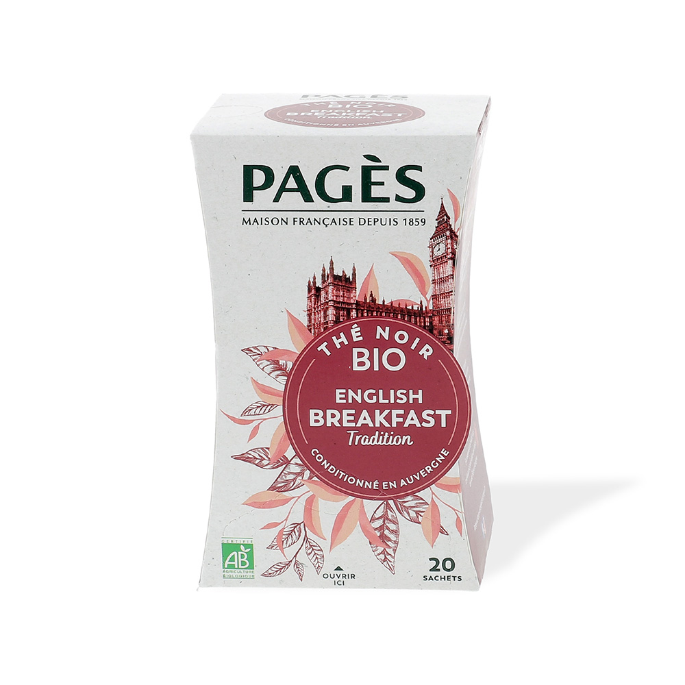 Thé noir english breakfast bio Pagès 20 sachets
