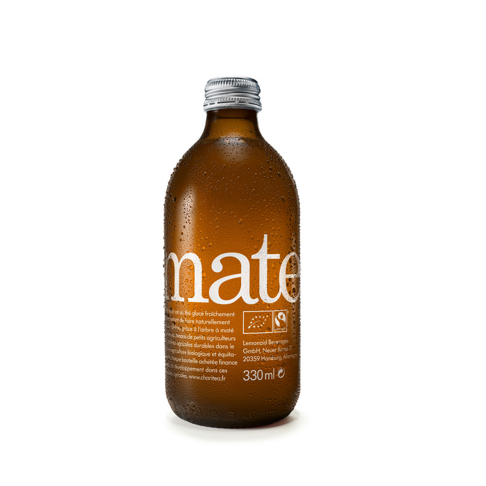 Thé noir glacé pétillant mate bio ChariTea 33cl x 12