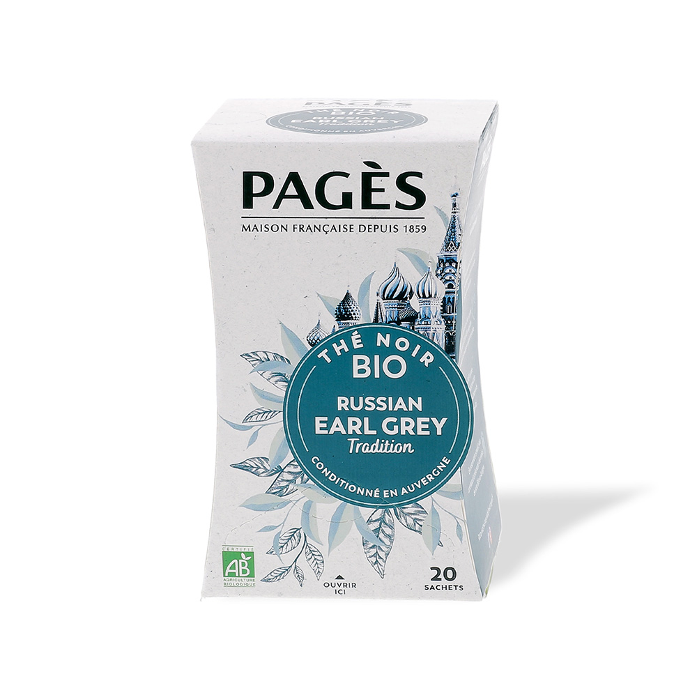 Thé noir russian earl grey bio Pagès 20 sachets