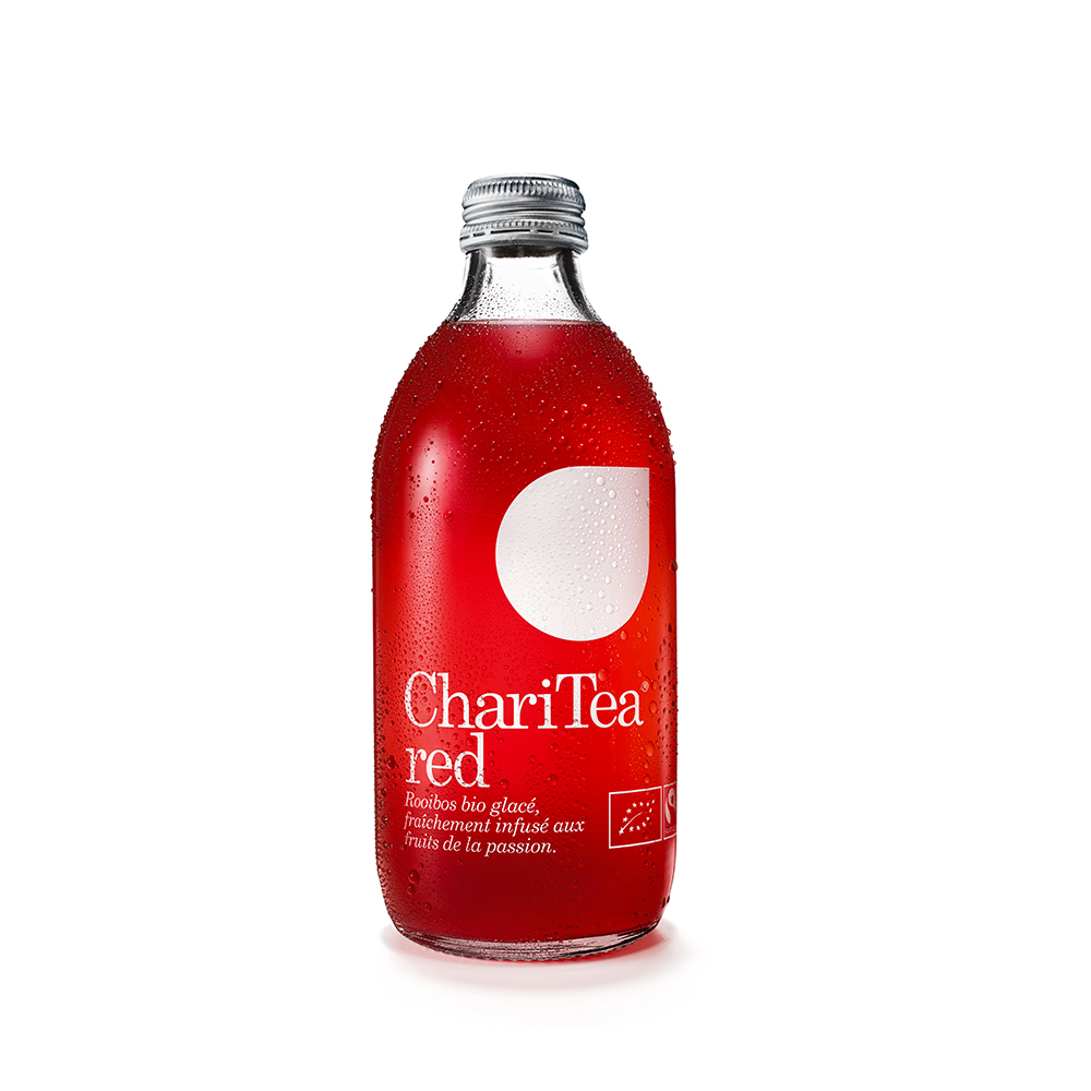 Thé rouge glacé rooibos passion bio ChariTea 33cl x 12