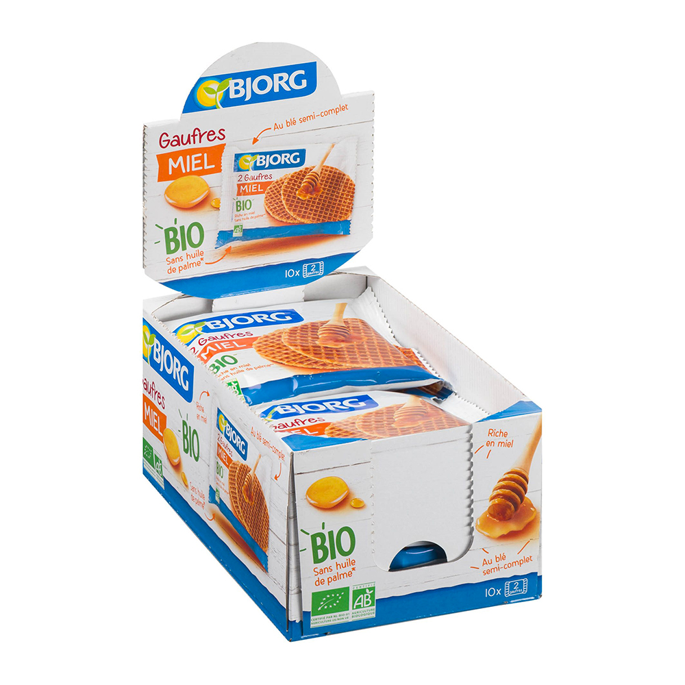 Gaufres au miel bio Bjorg 10 sachets de 2 pièces
