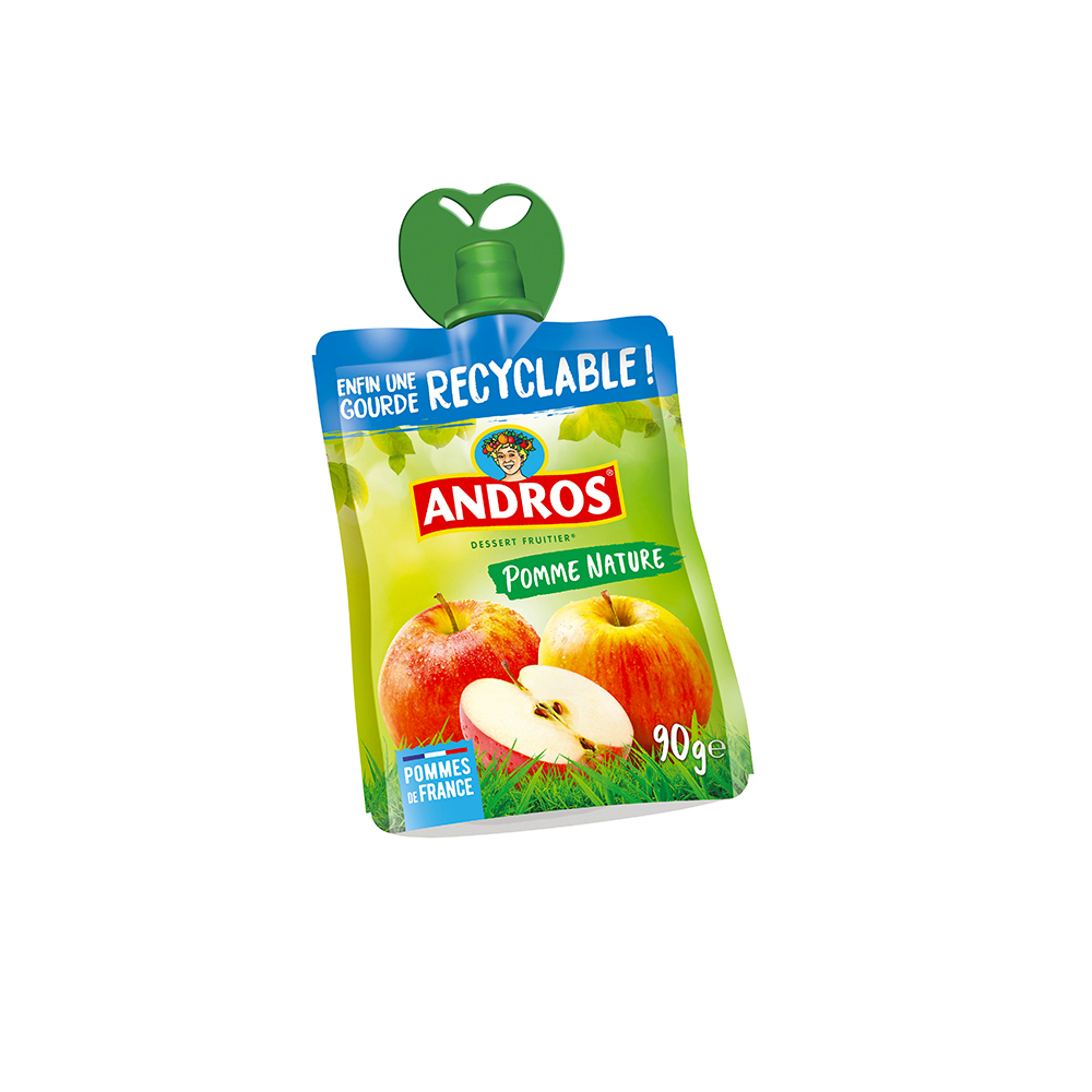 Compote pomme nature Andros 24 pièces de 90gr