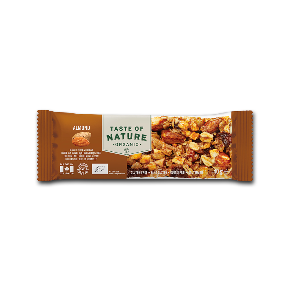 Barre de céréales bio aux amandes Taste Of Nature 16 pièces de 40gr