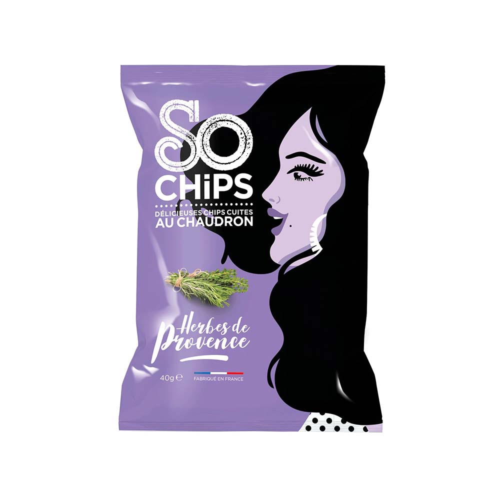 Chips de pommes de terre aux herbes de Provences So Chips 40gr