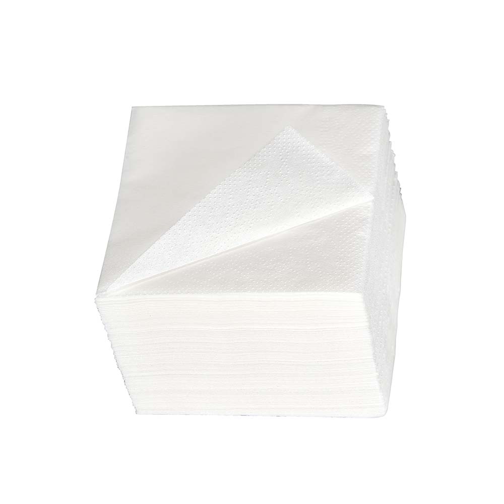 Serviettes blanches 2 plis 30x30cm 200 pièces