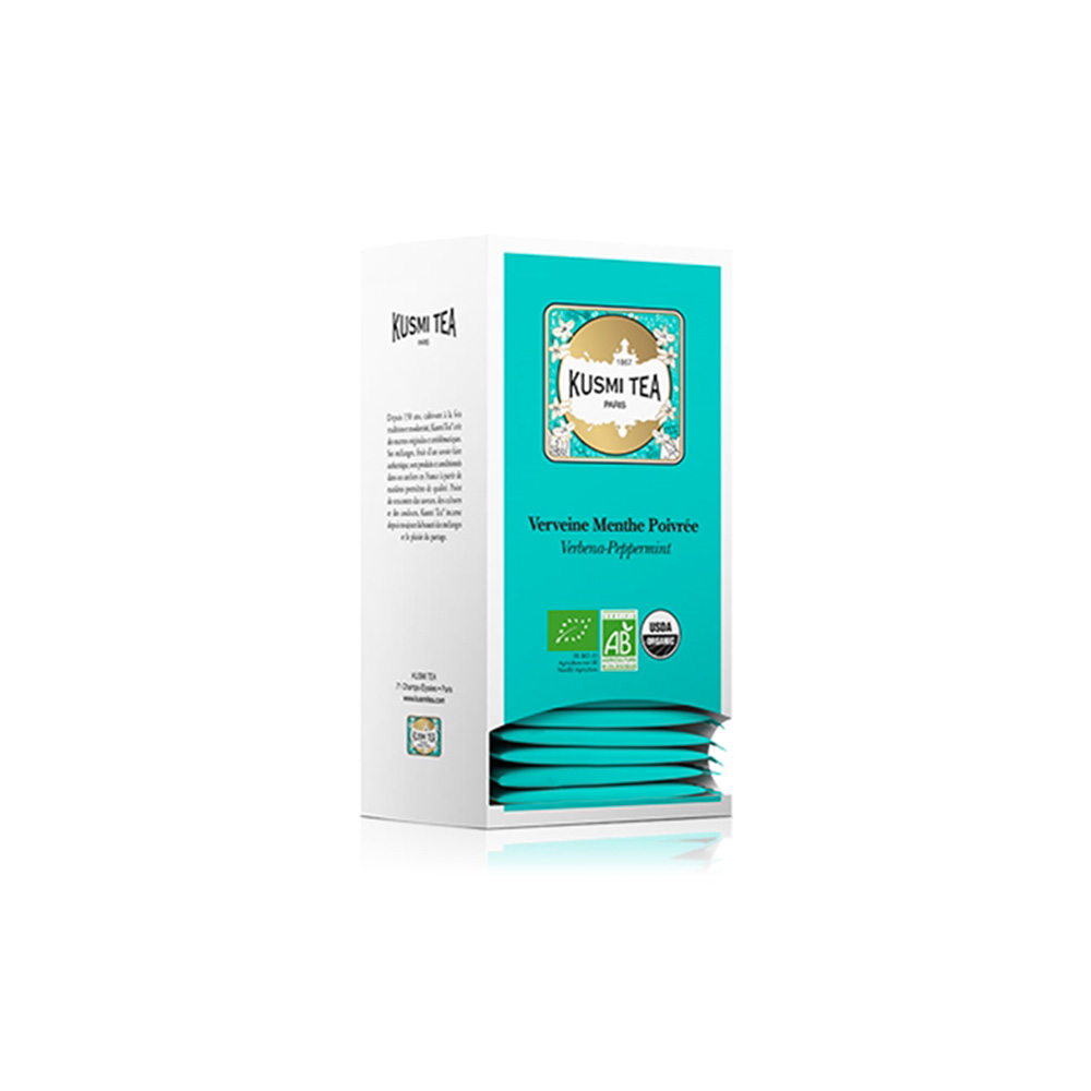 Infusion verveine menthe Kusmi Tea bio 25 sachets
