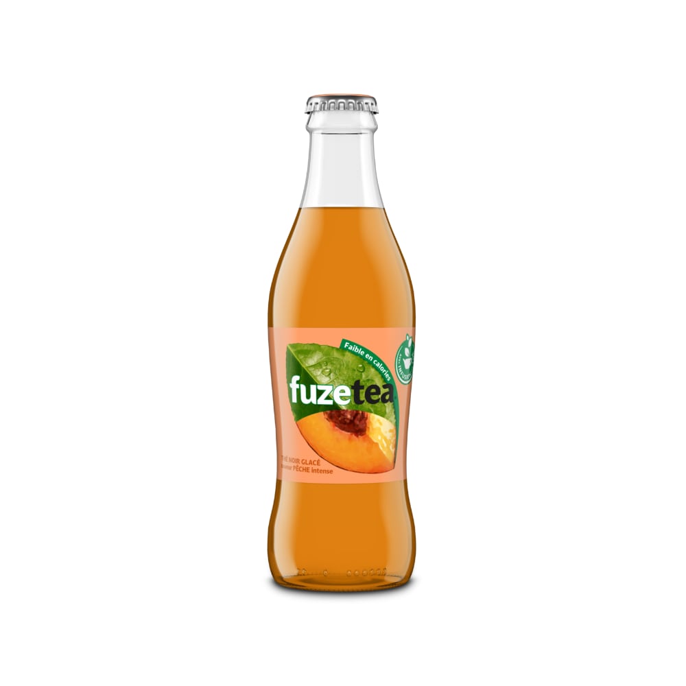 Thé glacé pêche FuzeTea en verre consigné 25cl x 24