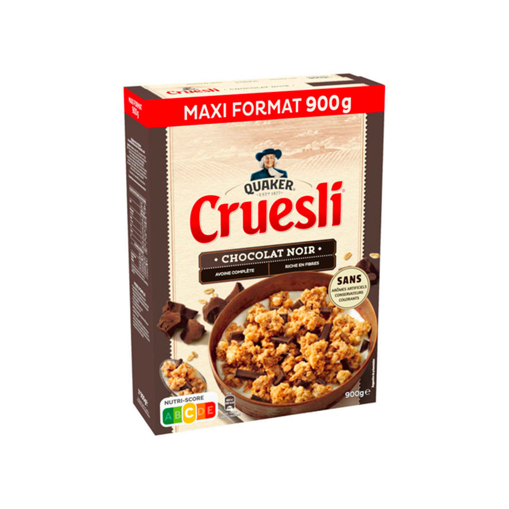 Céréales cruesli chocolat noir Quaker 900gr