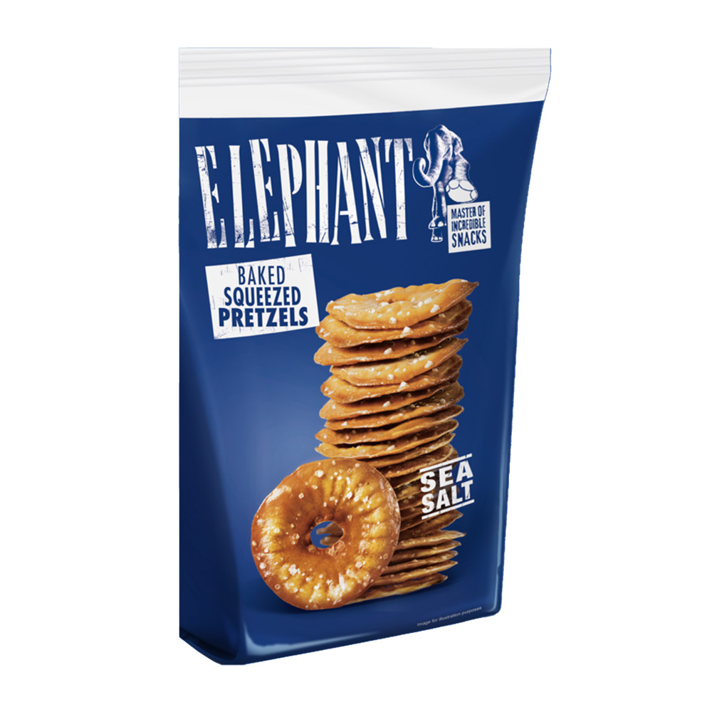 Bretzels pressés croustillants au gros sel de mer Elephant 40gr