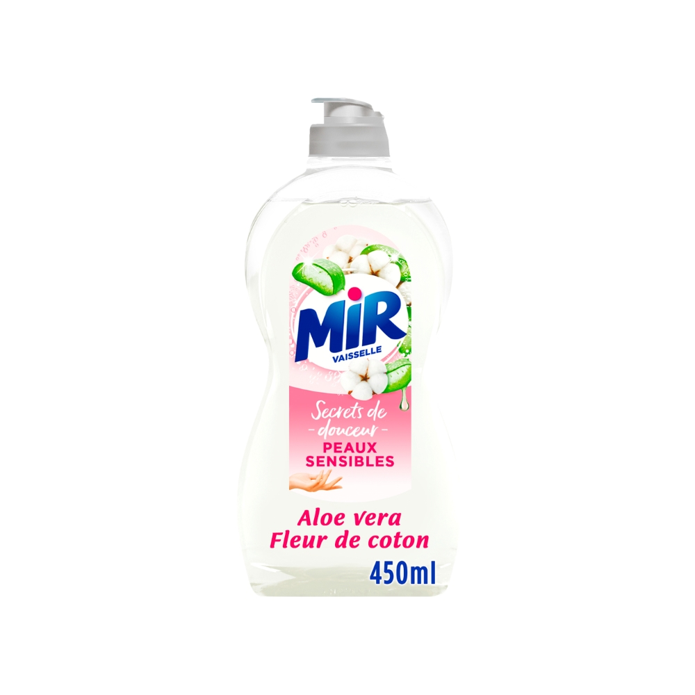 Liquide vaisselle secrets de douceur aloé vera et fleur de coton Mir 450ml