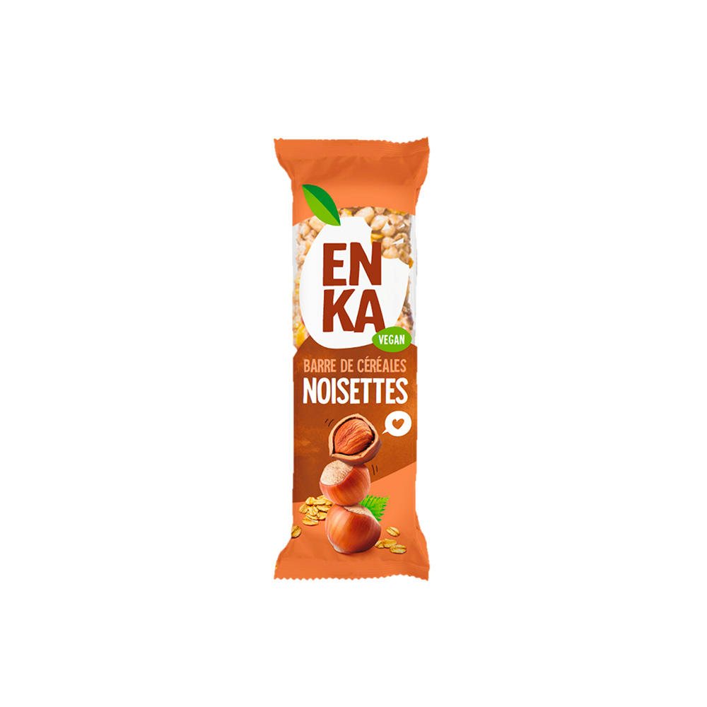 Barre de céréales aux noisettes Enka 20 pièces de 45gr