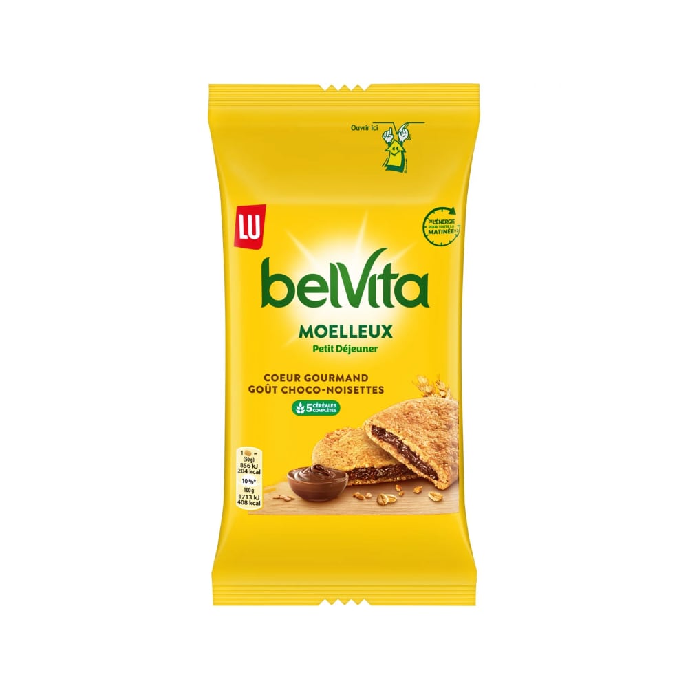 Moelleux cœur gourmand au chocolat et noisettes Belvita 14 pièce de 50gr
