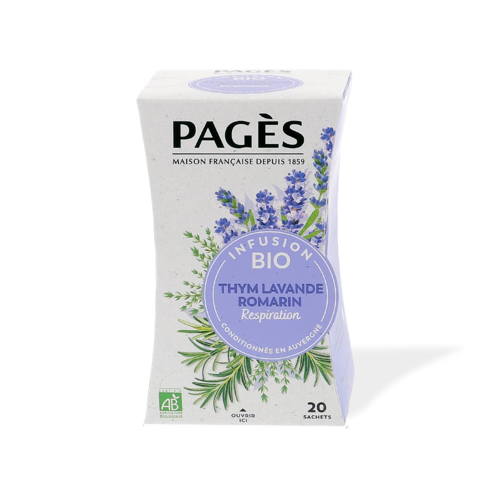 Infusion thym lavande romarin bio Pagès 20 sachets