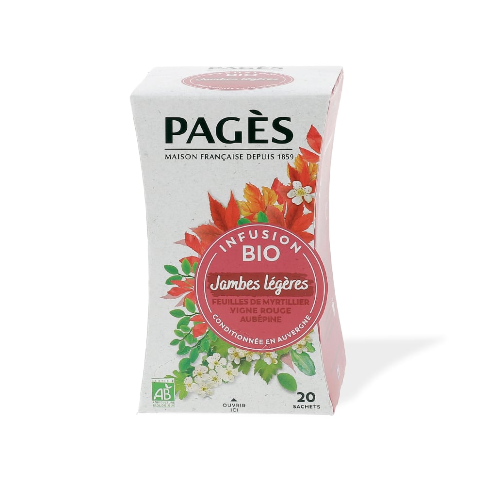 Infusion jambes légères bio Pagès 20 sachets