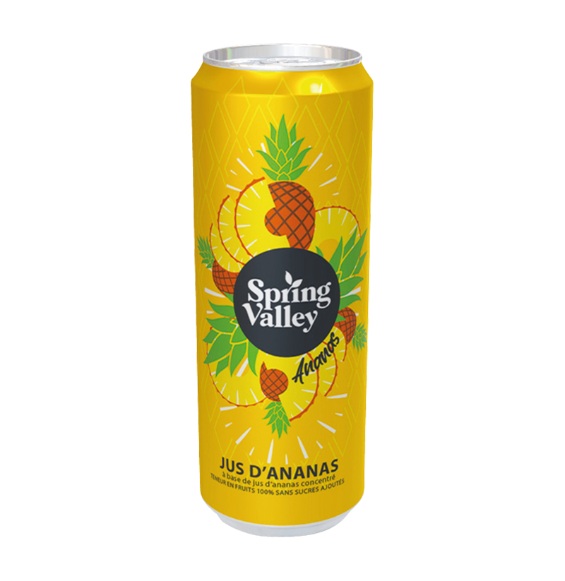 Jus d'ananas Spring Valley 33cl x 24
