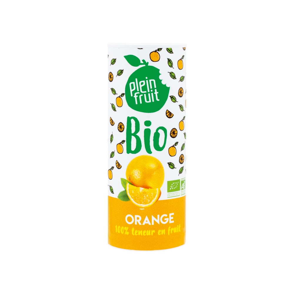 Canette Tetra Pak de jus d'orange bio Plein Fruit  23,5cl x 12