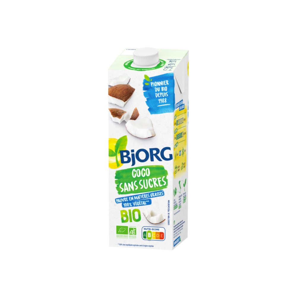 Boisson végétale au coco sans sucres bio Bjorg 1 litre