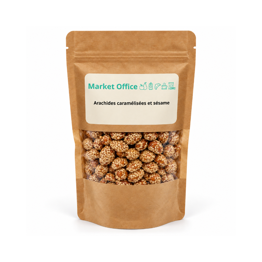 Arachides caramélisées et sésame sachet de 500gr