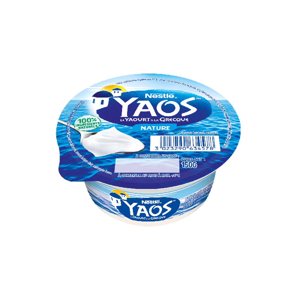 Yaourt à la grecque nature Yaos Nestlé 150gr