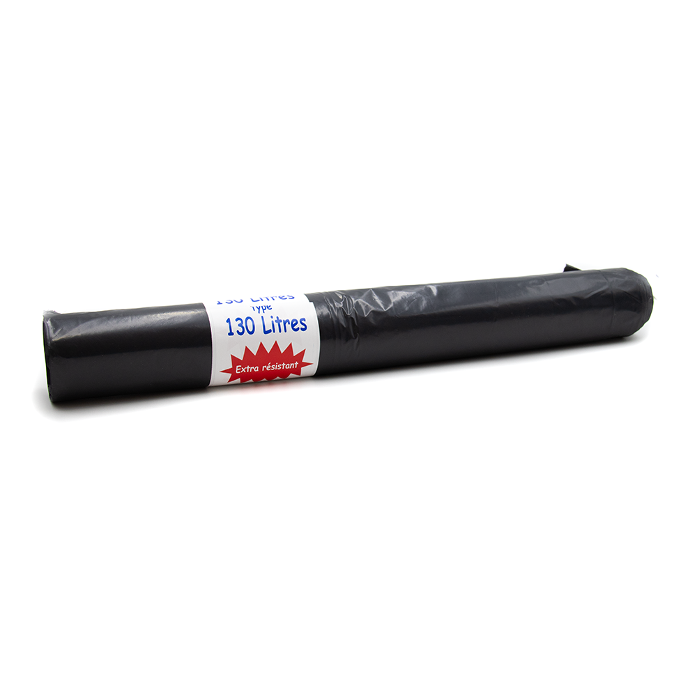 Rouleau de 20 sacs poubelle noir 130 litres