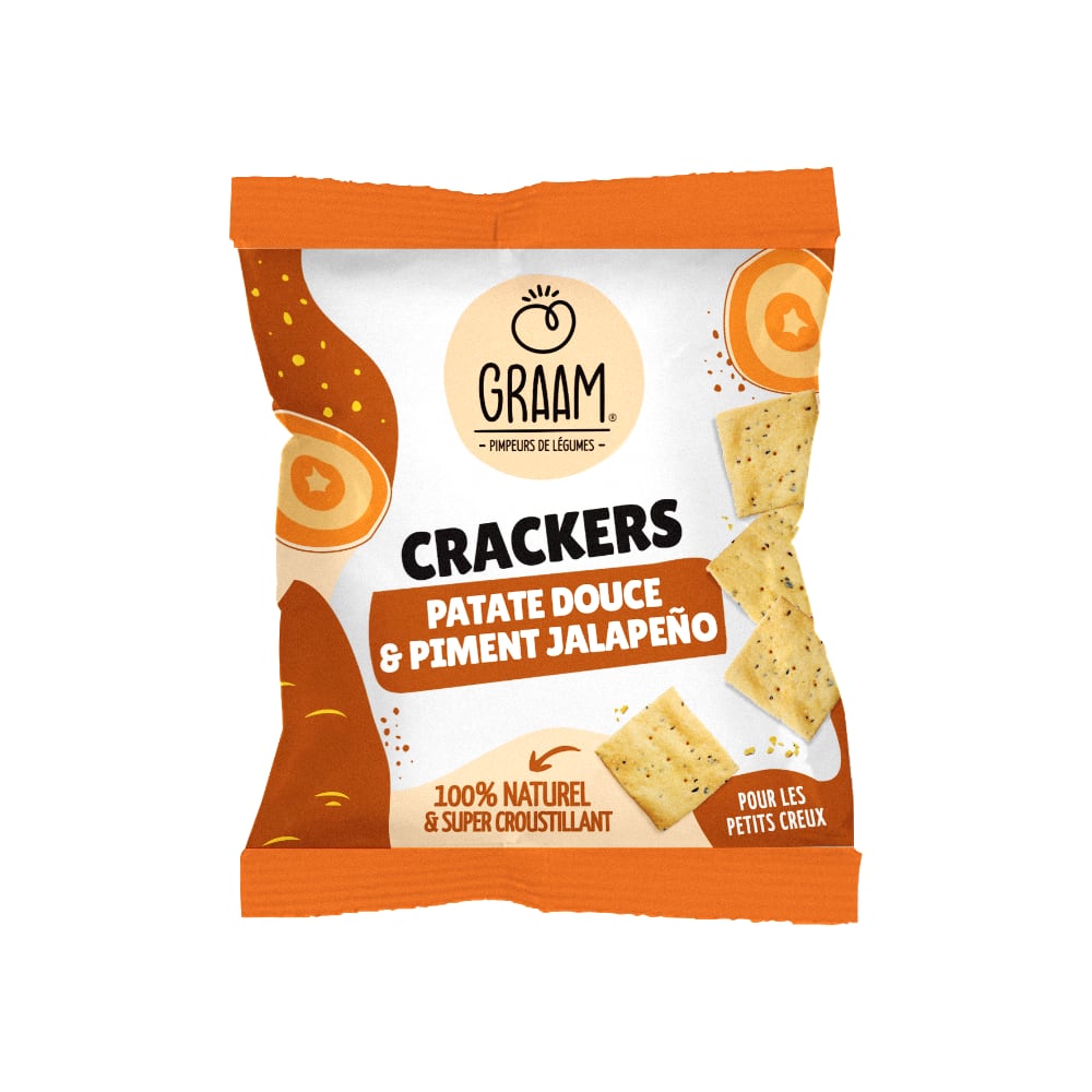 Crackers patate douce et piment jalapeño Graam 30gr x 10