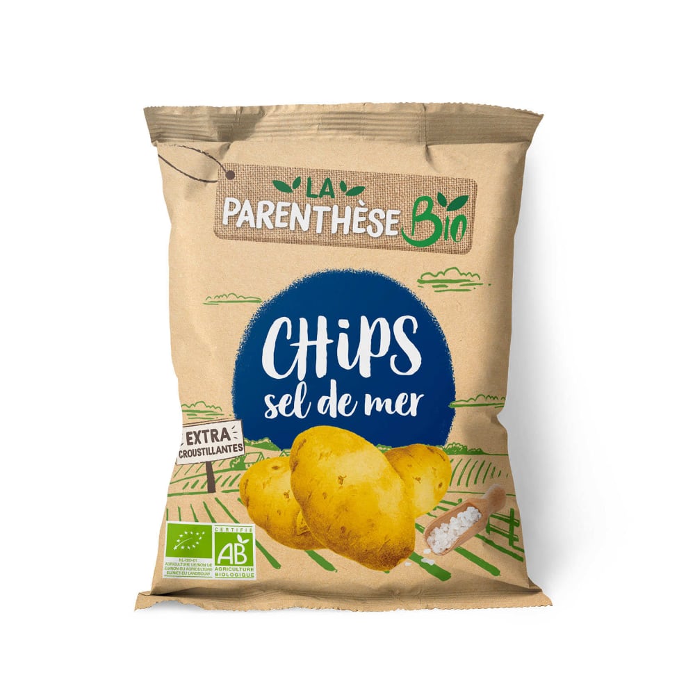 Chips de pommes de terre au sel de mer bio La Parenthèse 40gr