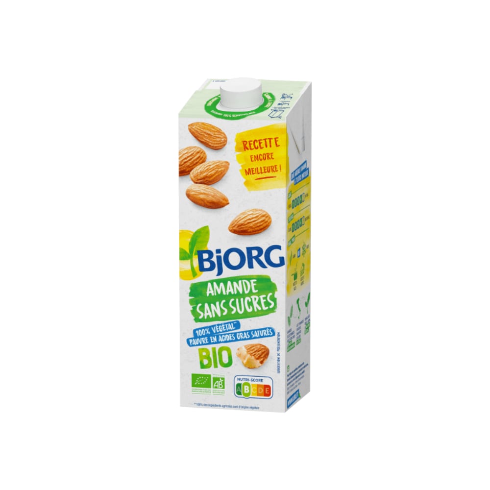 Boisson végétale aux amandes sans sucres bio Bjorg 1 litre