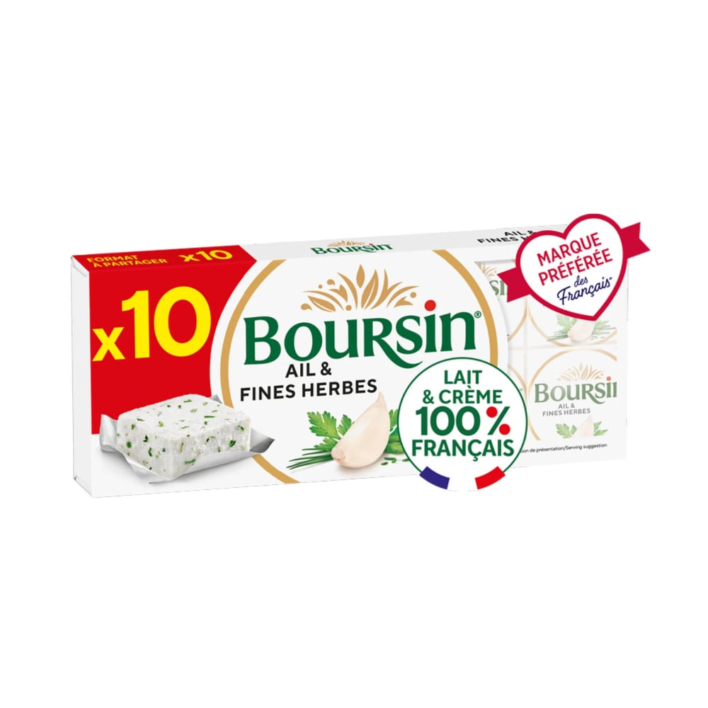 Fromage à tartiner ail et fines herbes Boursin 10 portions