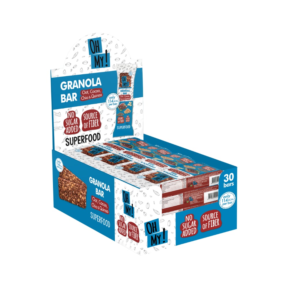 Barre de granola chocolat Oh My 30 pièces de 85gr