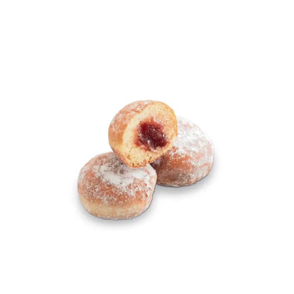 Minis beignets fourrés aux fraises 5 pièces de 25gr
