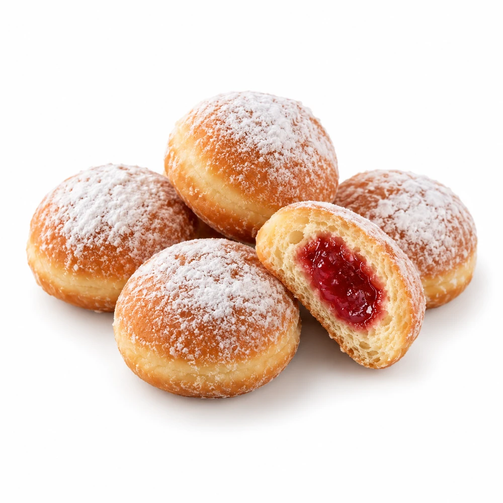 Minis beignets fourrés aux fraises 5 pièces de 25gr