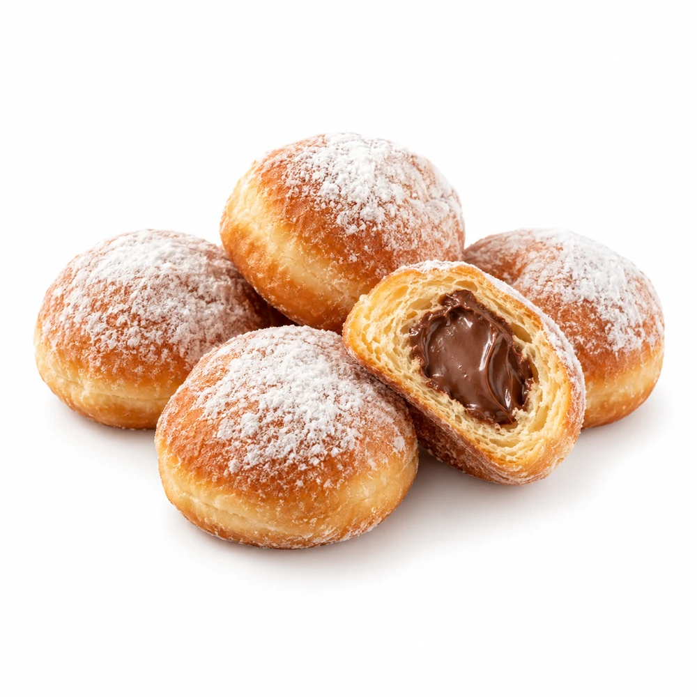 Minis beignets fourrés au chocolat noisettes 5 pièces de 25gr