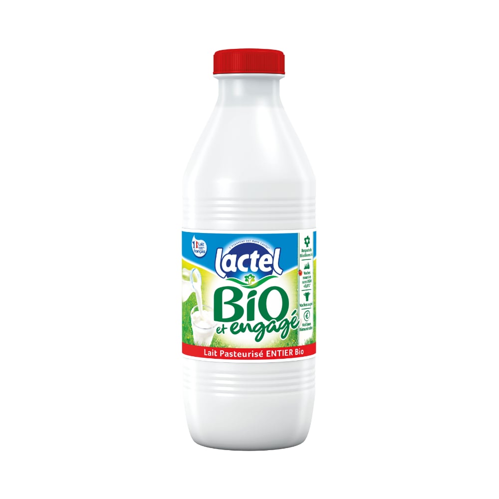 Lait entier Lactel bio 1 litre x 6