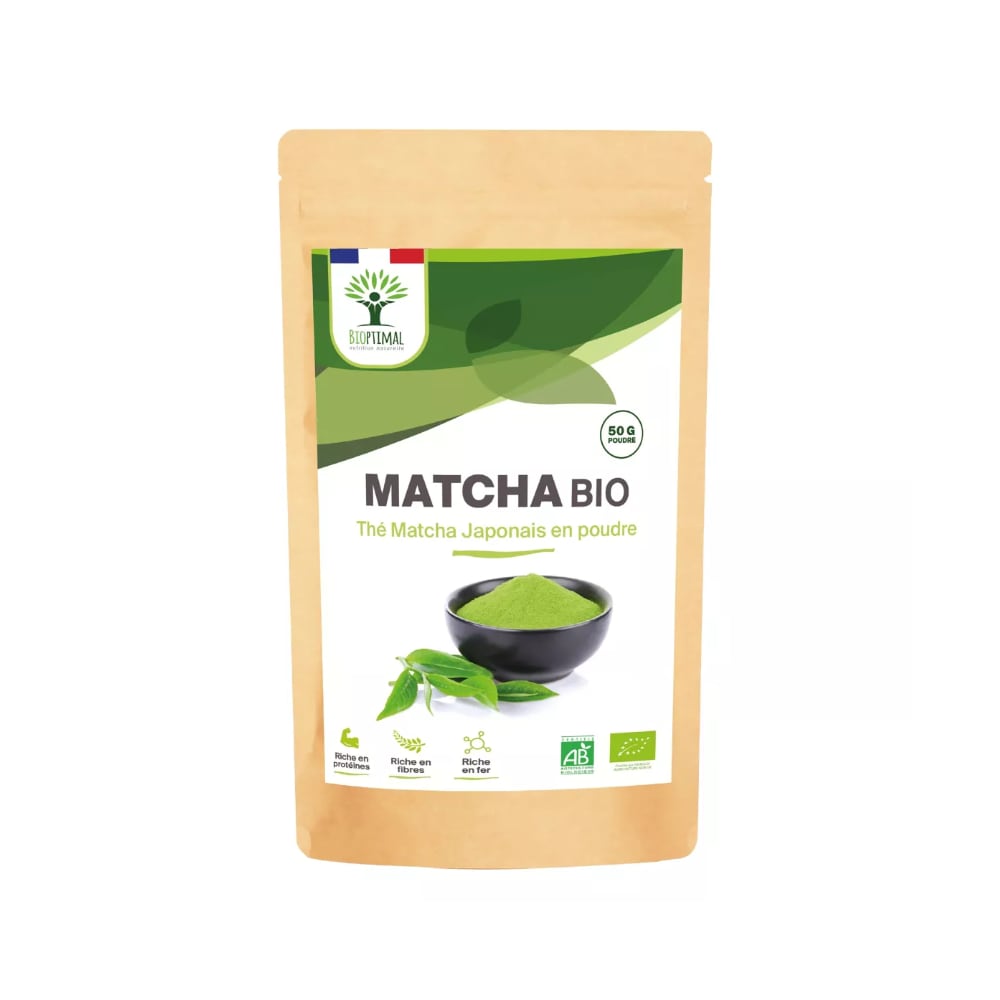 Thé matcha japonais en poudre bio Bioptimal 50gr