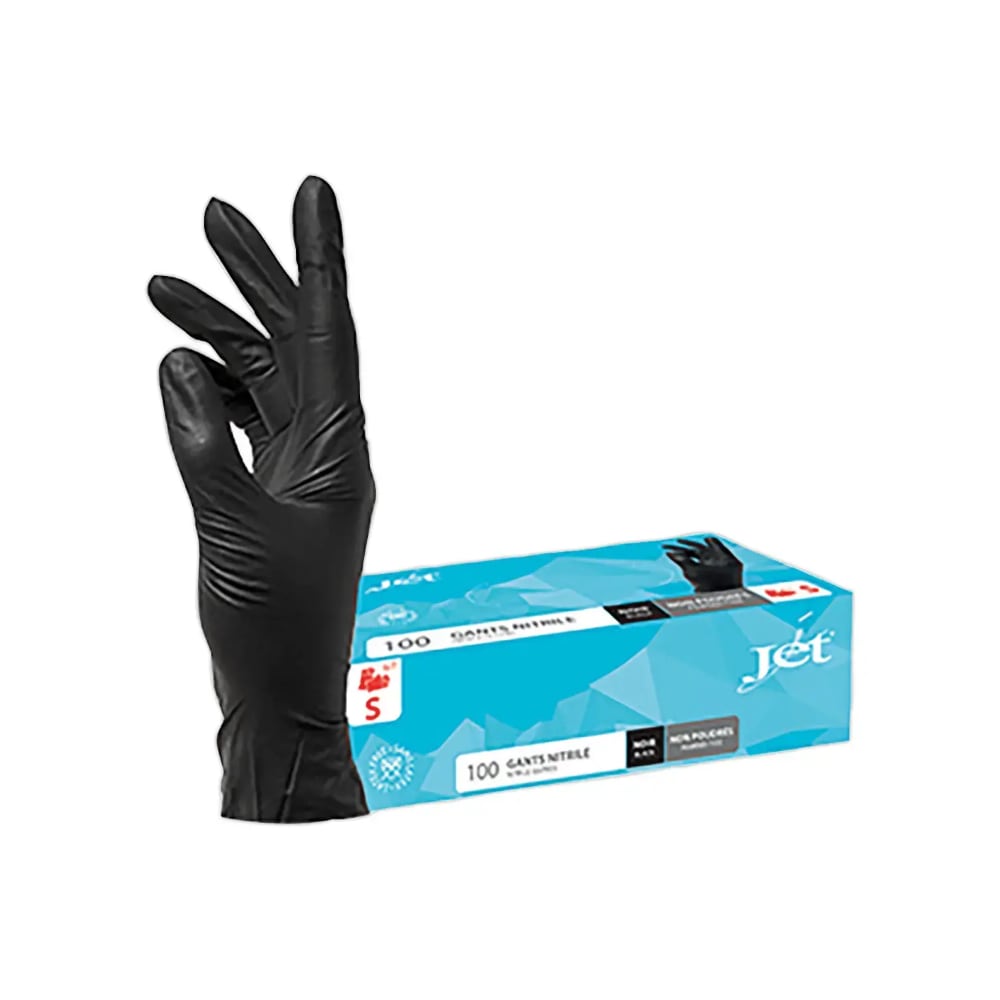 Gants en nitrile noir taille M boite de 100 pièces