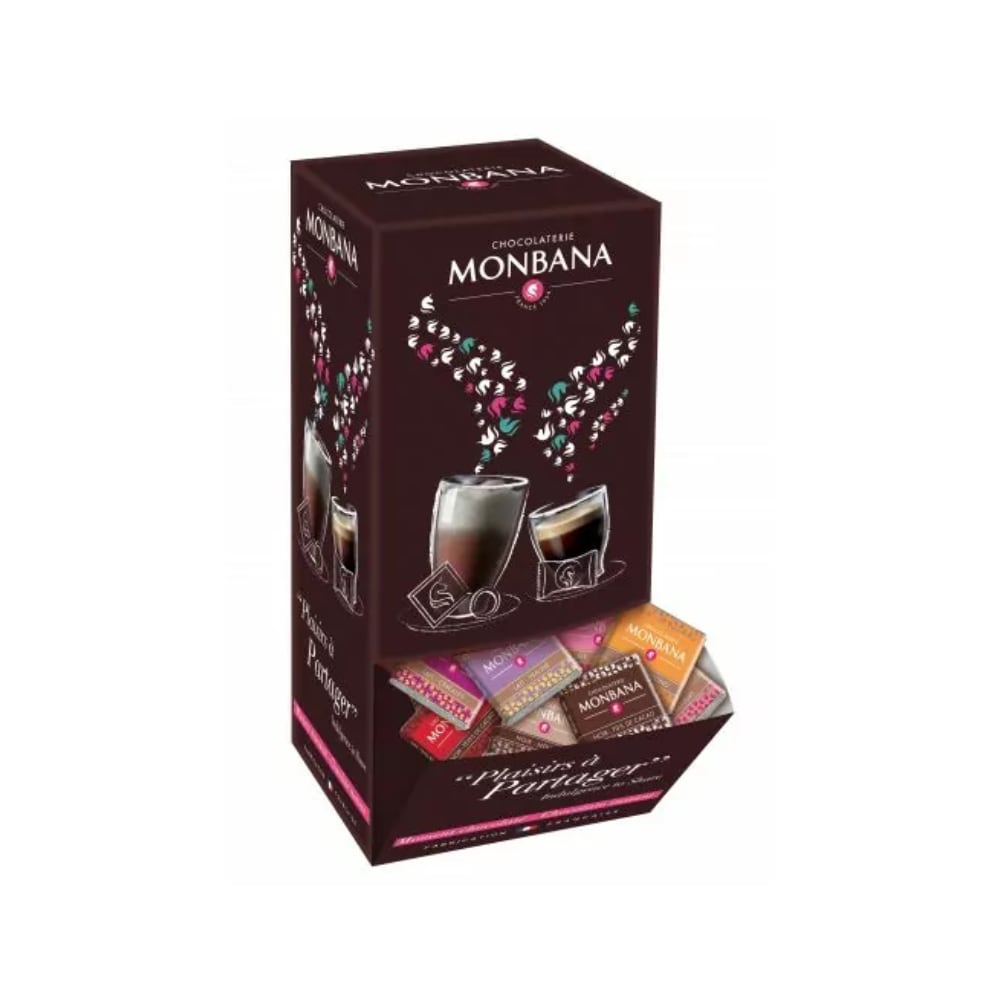 Assortiment de napolitains chocolats noir et chocolat au lait Monbana 200 pièces de 4gr