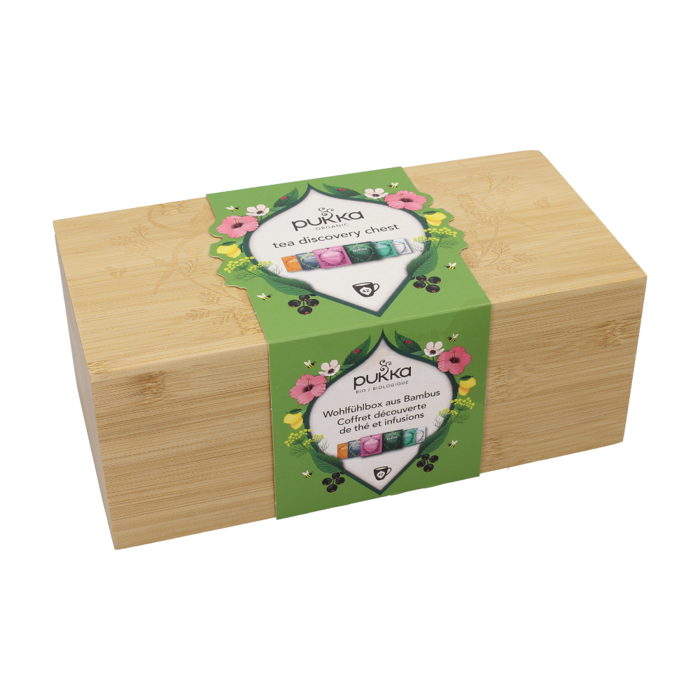 Coffret assortiment de thés et infusion en bambou Pukka Tea bio 42 sachets