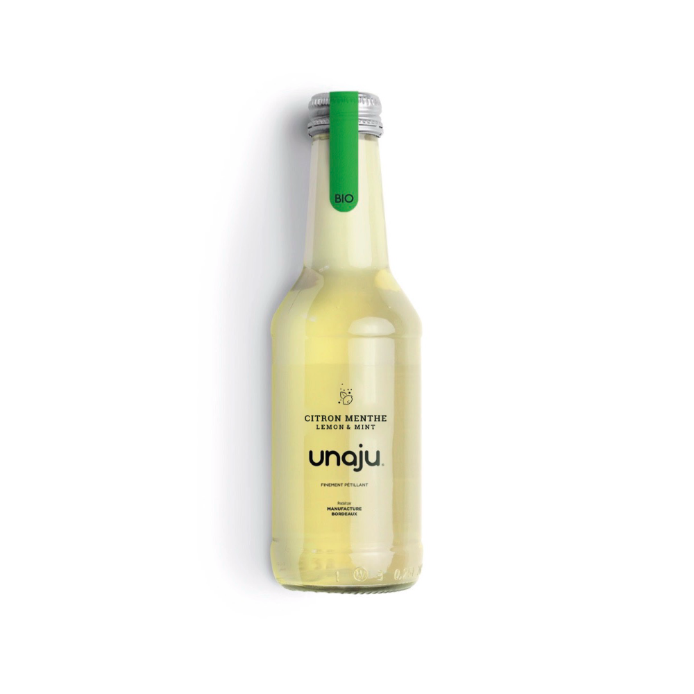 Boisson pétillante infusée citron menthe bio Unaju 25cl x 12