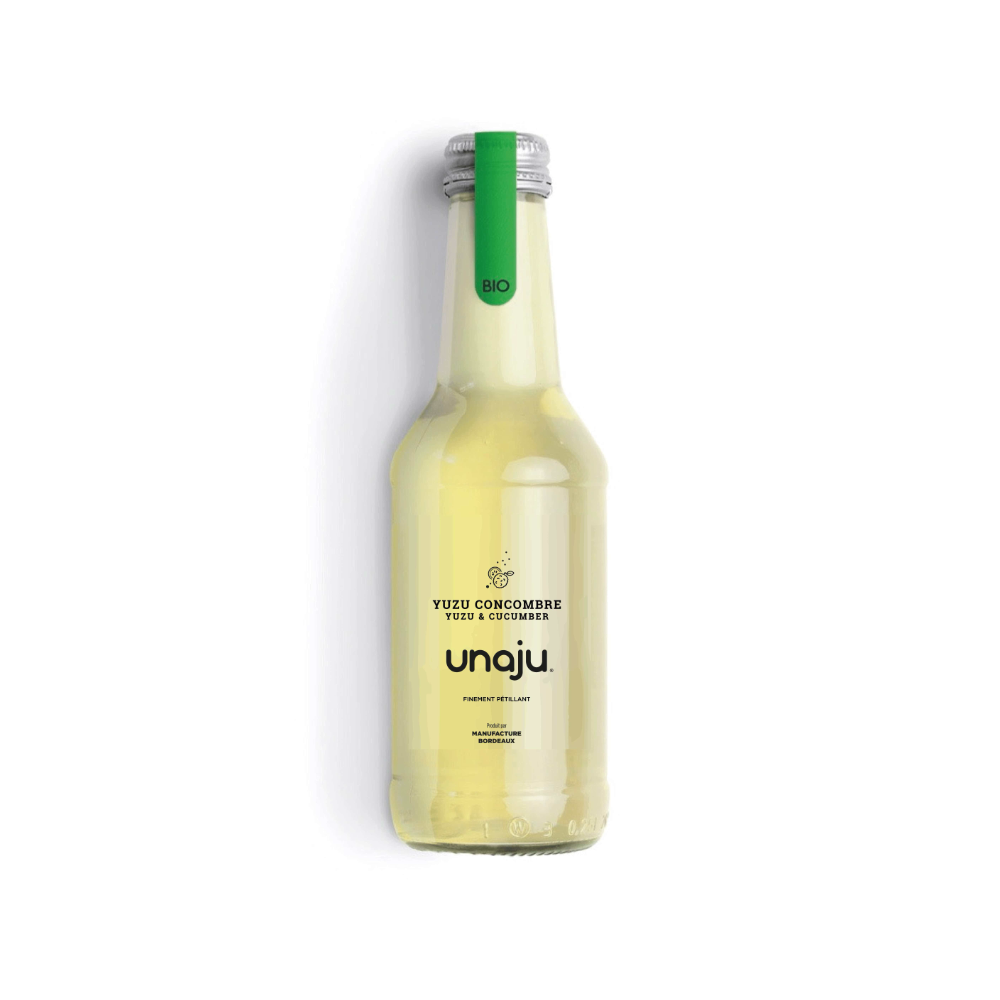 Boisson pétillante infusée yuzu concombre bio Unaju 25cl x 12