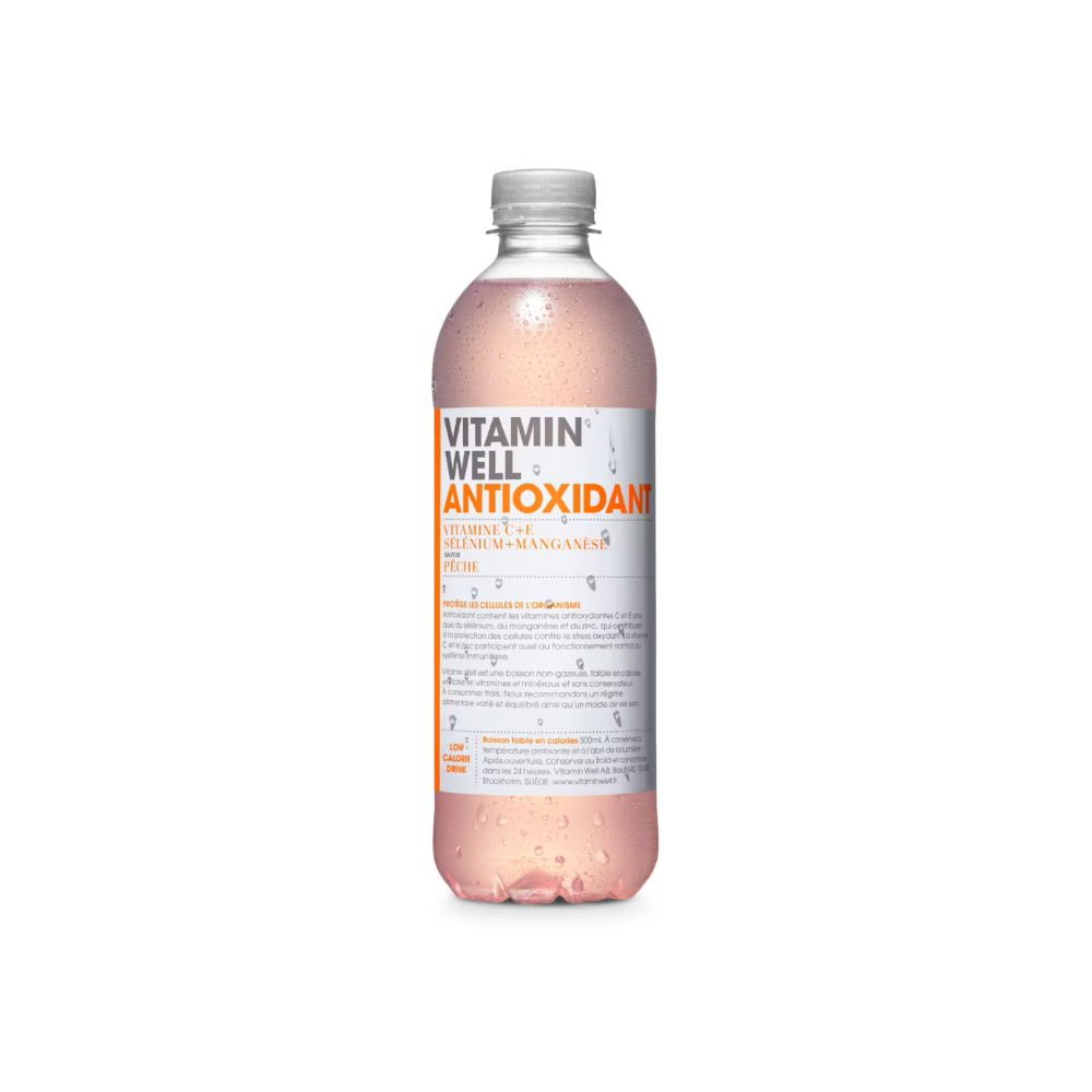 Vitamin Well antioxydant pêche 500ml x 12  